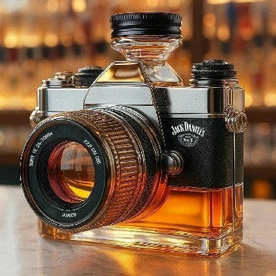 Camera-Shaped Glass Decanter