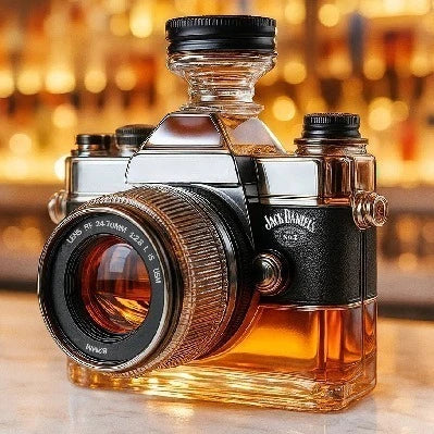 Camera-Shaped Glass Decanter