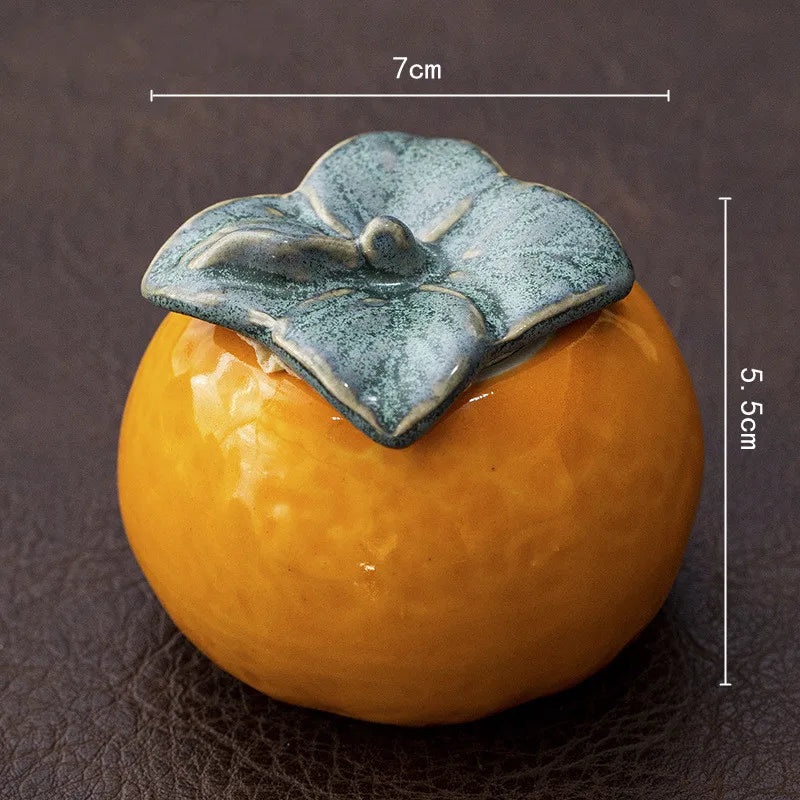 Orange Ceramic Tea or Storage Pot