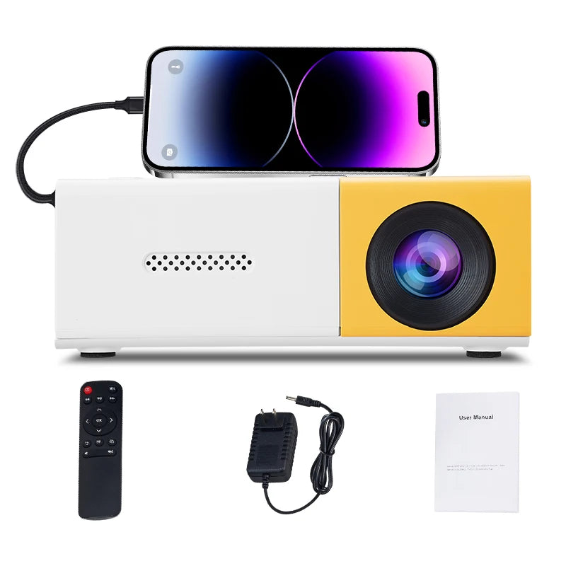 Mini Projector, Supports 1080P HD, HiChip 3101, LED Light Source, Manual Focus, Media Player, Portable Home Projector