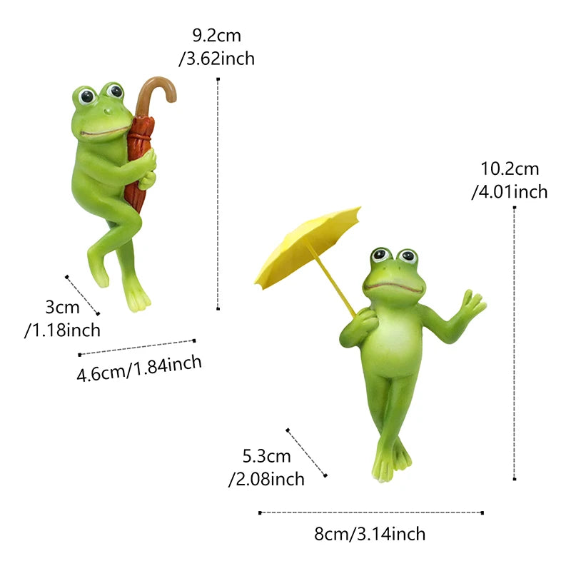 Cute Miniature Frog Figurines Planter Decor