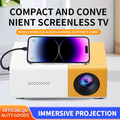Mini Projector, Supports 1080P HD, HiChip 3101, LED Light Source, Manual Focus, Media Player, Portable Home Projector