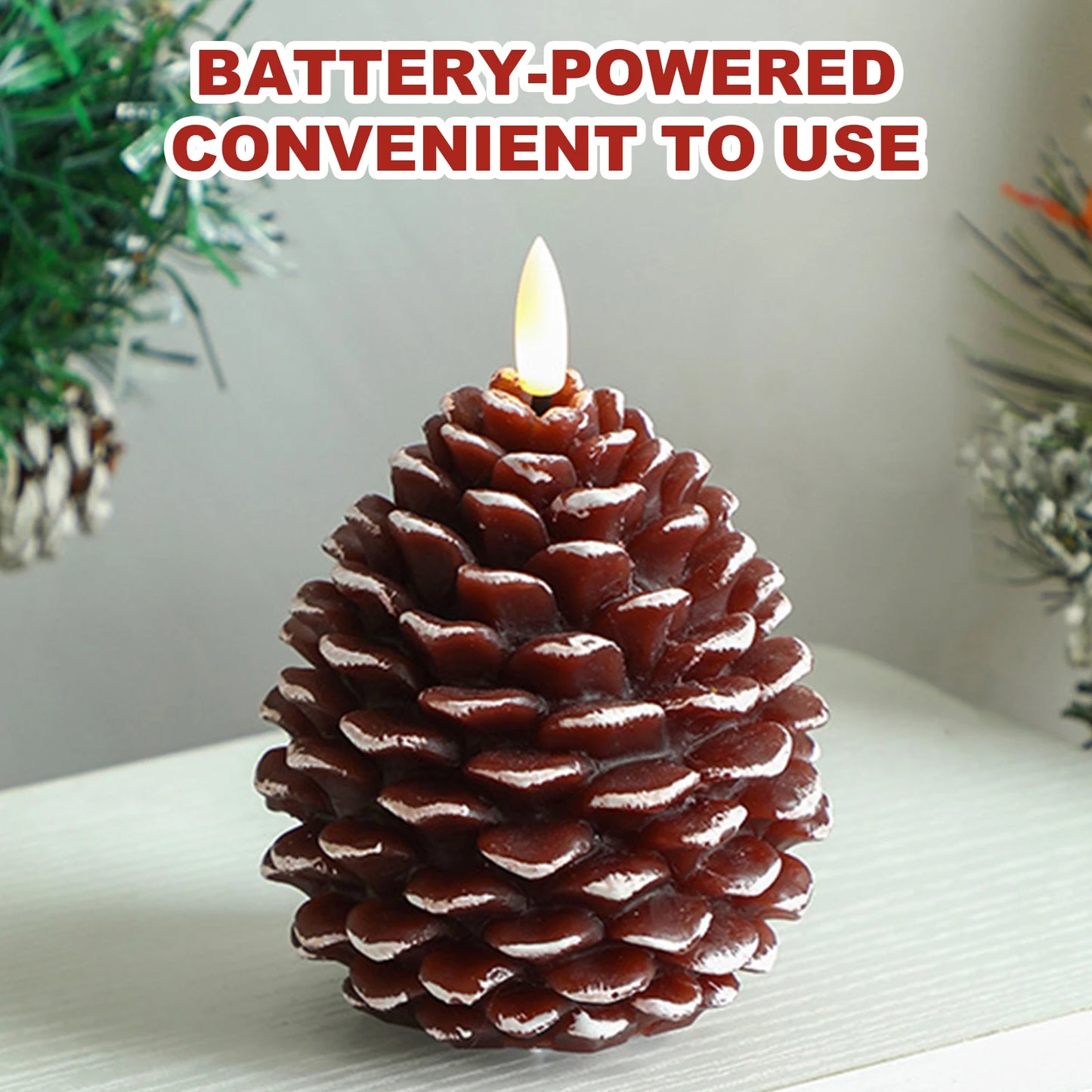 LED Pine Cone Candle - Electronic Flameless Candle
