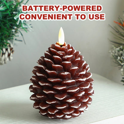 LED Pine Cone Candle - Electronic Flameless Candle