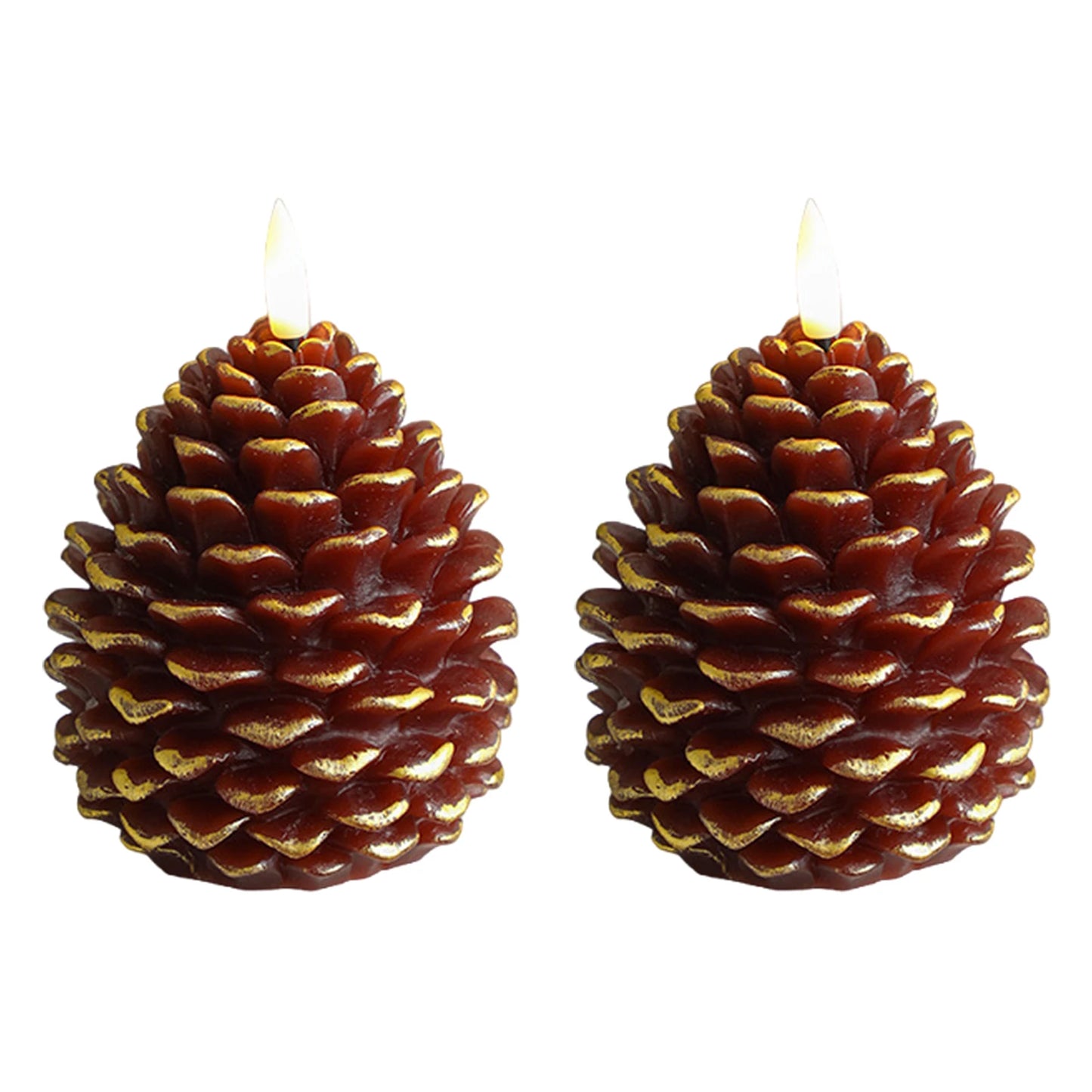 LED Pine Cone Candle - Electronic Flameless Candle