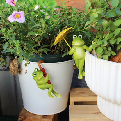 Cute Miniature Frog Figurines Planter Decor