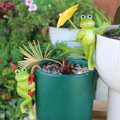 Cute Miniature Frog Figurines Planter Decor