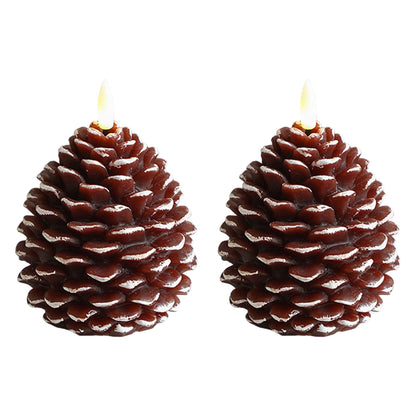 LED Pine Cone Candle - Electronic Flameless Candle