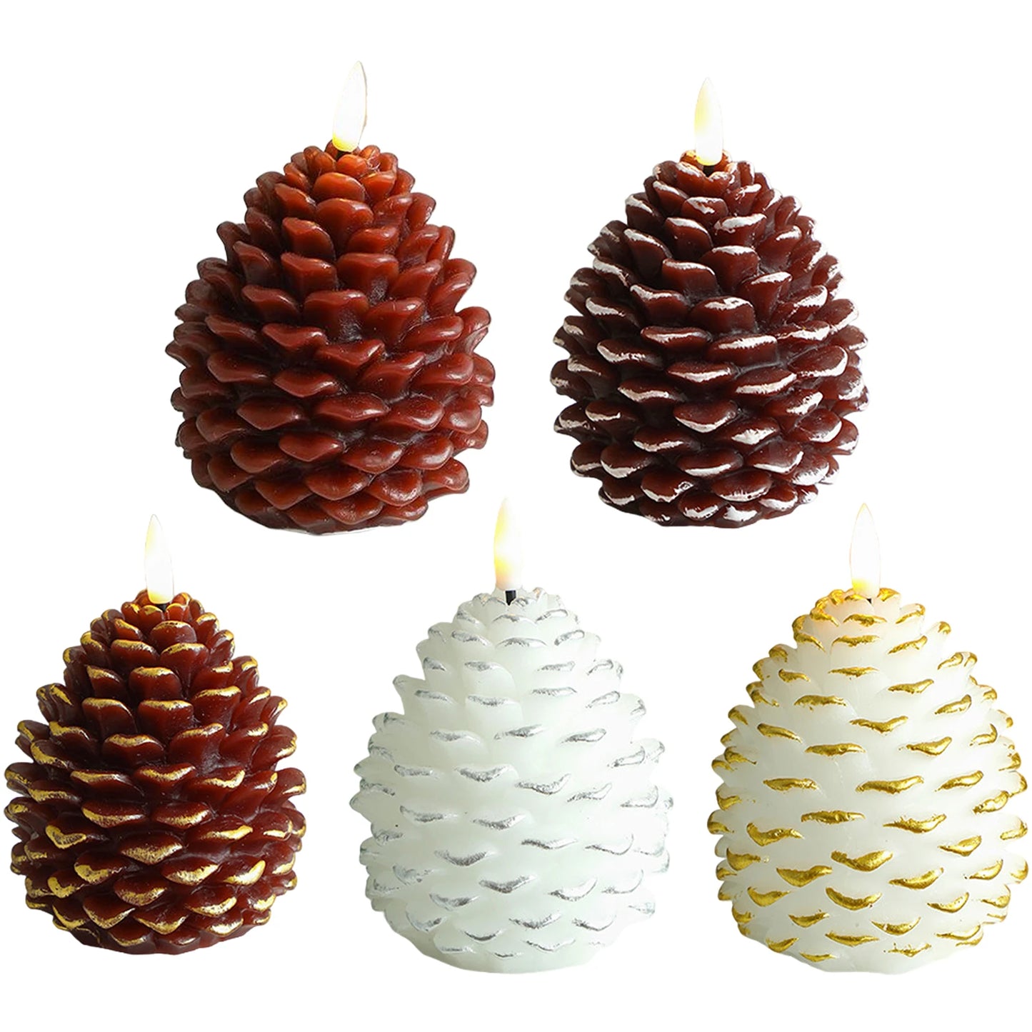 LED Pine Cone Candle - Electronic Flameless Candle