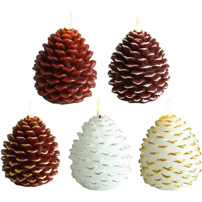 LED Pine Cone Candle - Electronic Flameless Candle