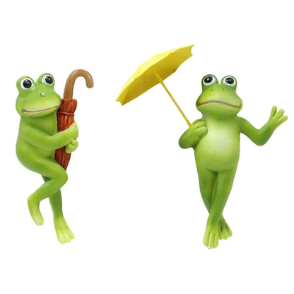 Cute Miniature Frog Figurines Planter Decor